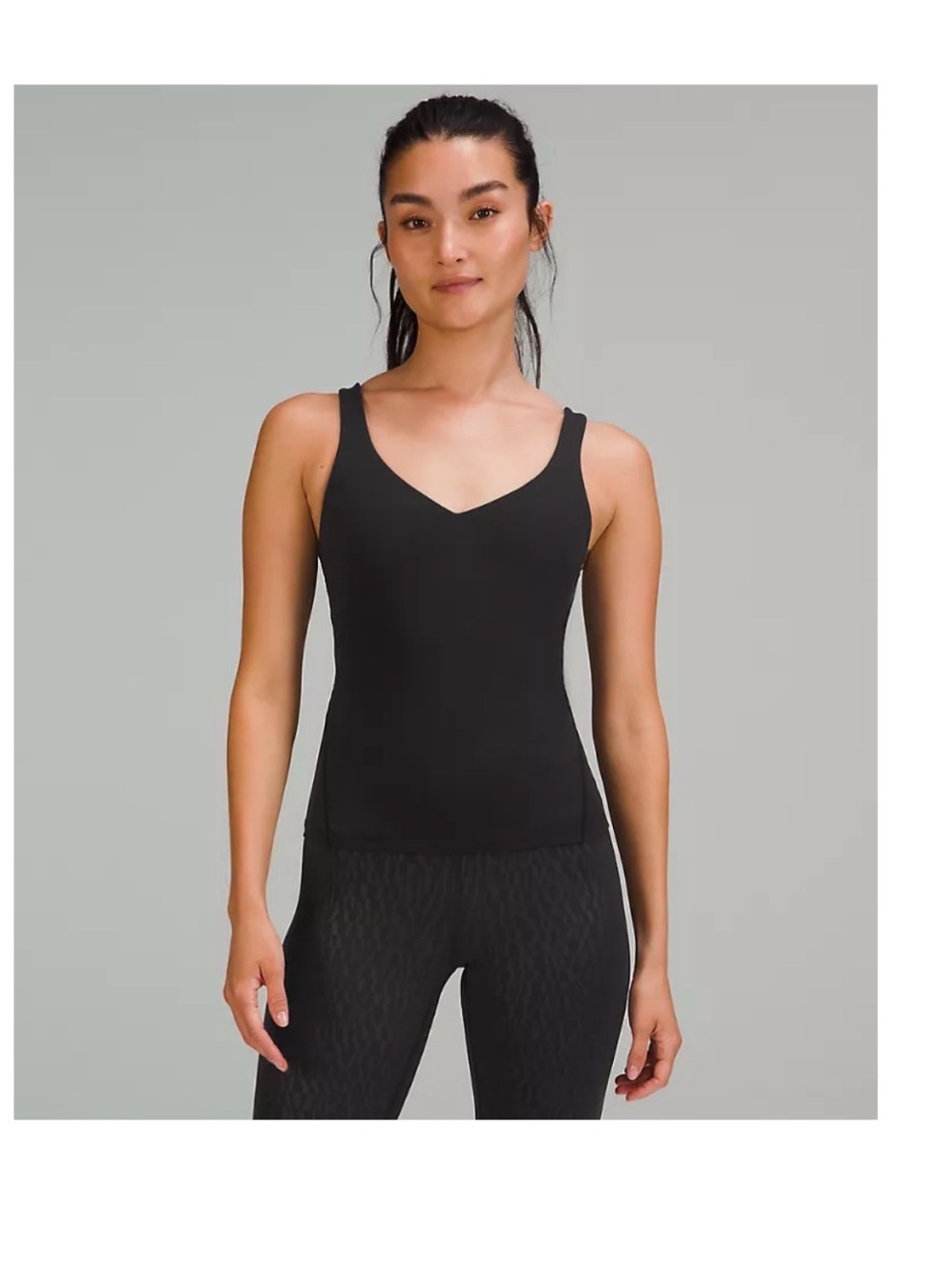 Women’s Align Waist Length Black V-Neck Tank Top